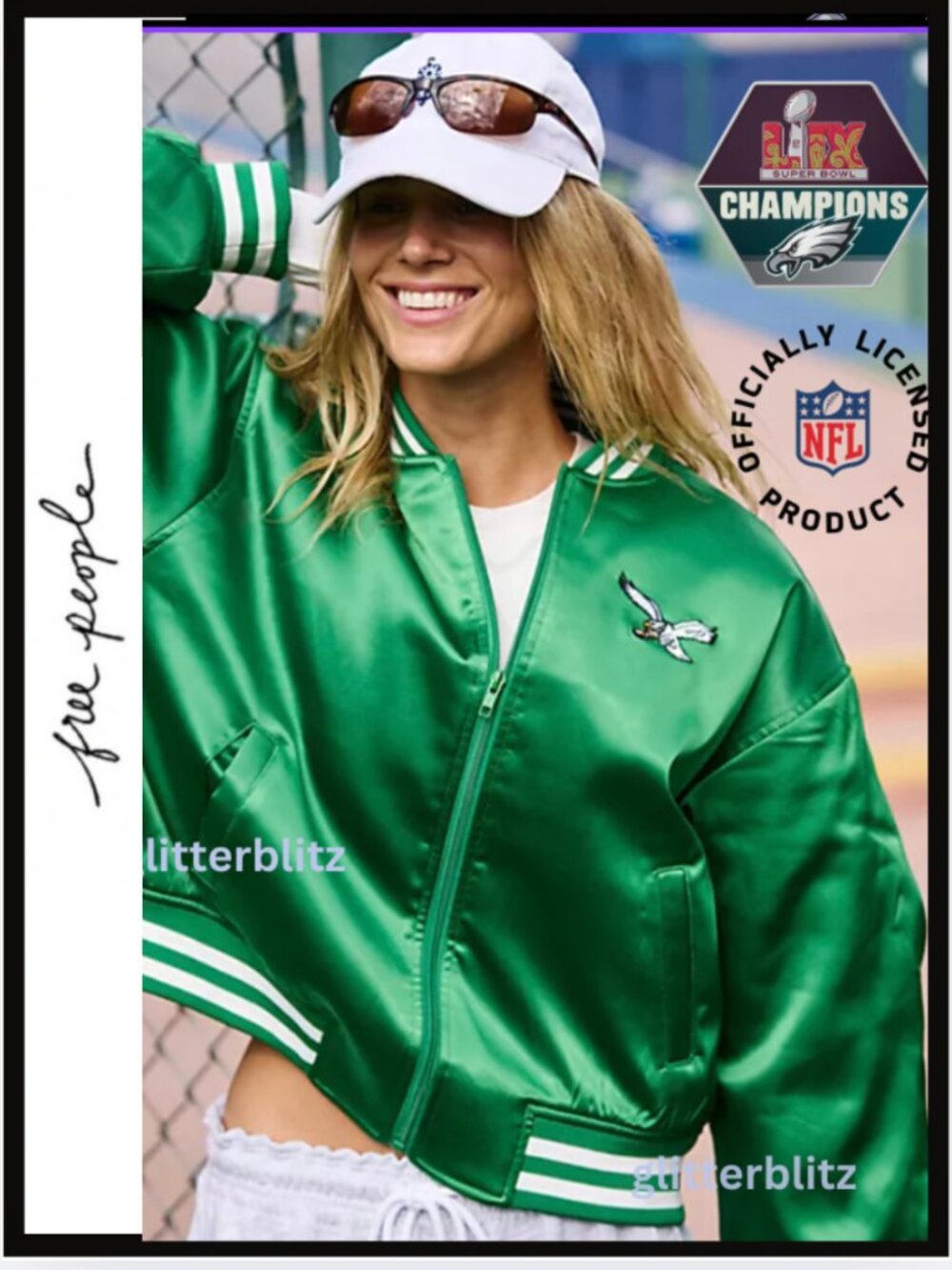 FP Movement x The Wild Collective Exclusive Philadelphia Eagles Bomber Jacket 🦅